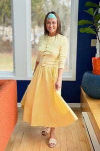 Button Down Cardigan - Lemon