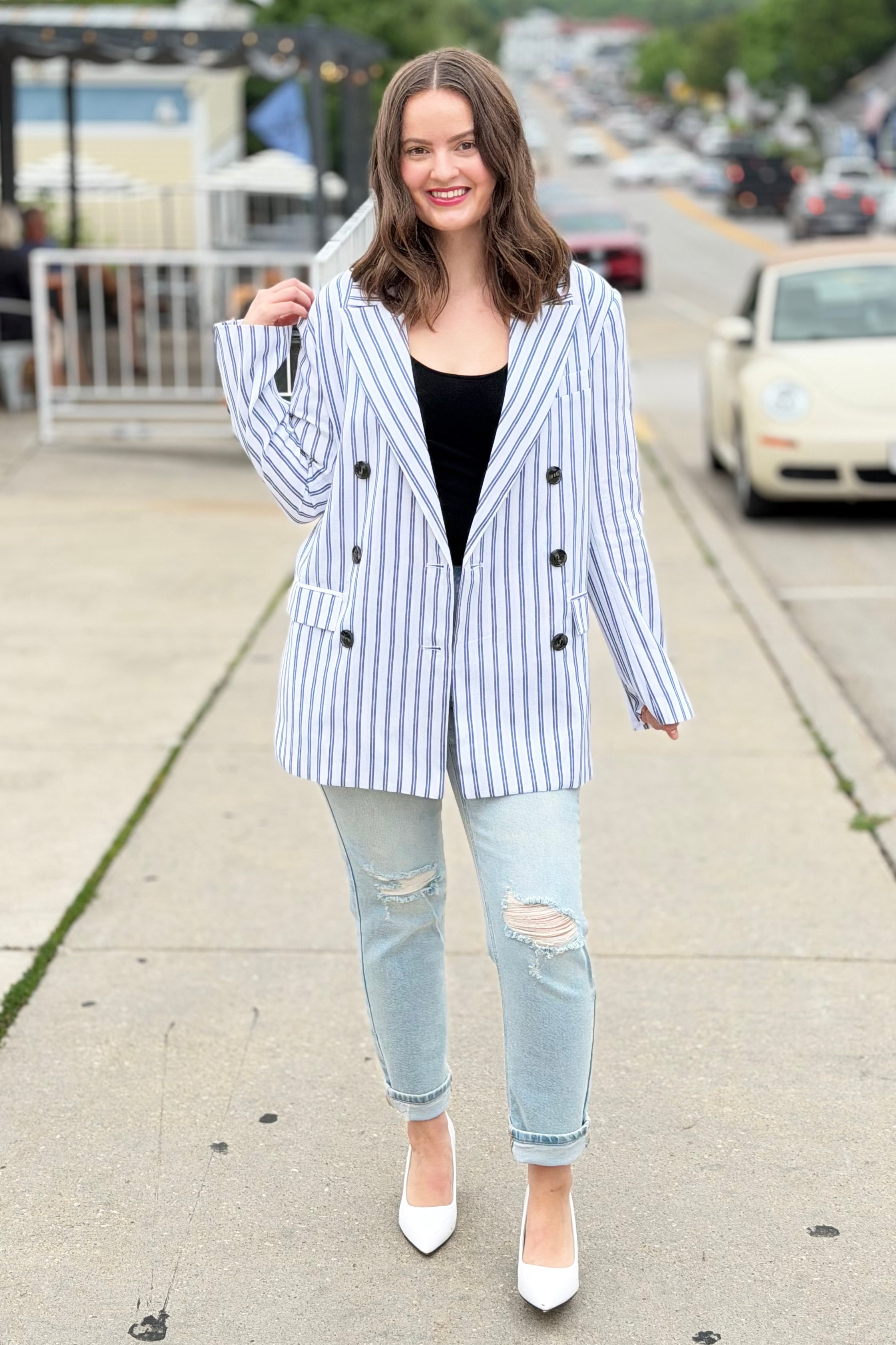 Arlah Striped Oversized Blazer