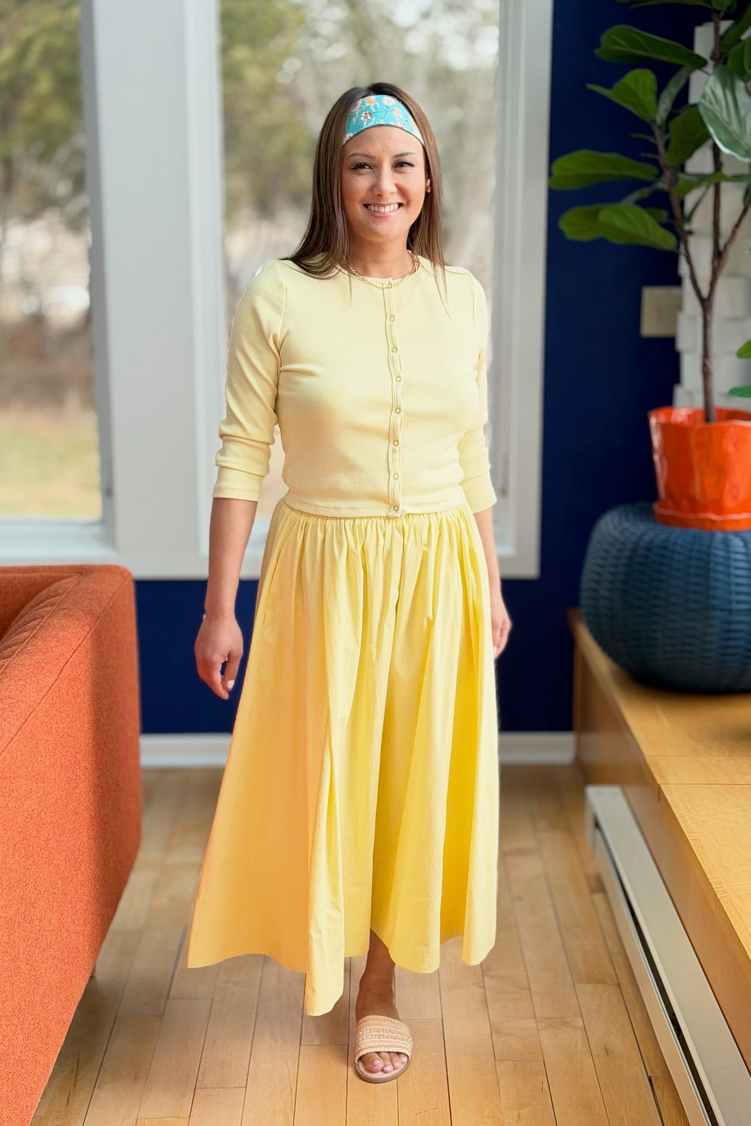 Button Down Cardigan - Lemon