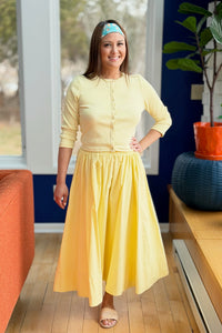 Button Down Cardigan - Lemon