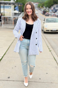 Arlah Striped Oversized Blazer