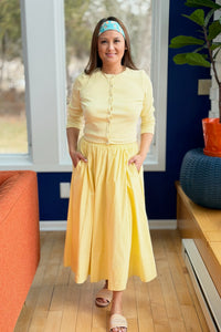 Button Down Cardigan - Lemon