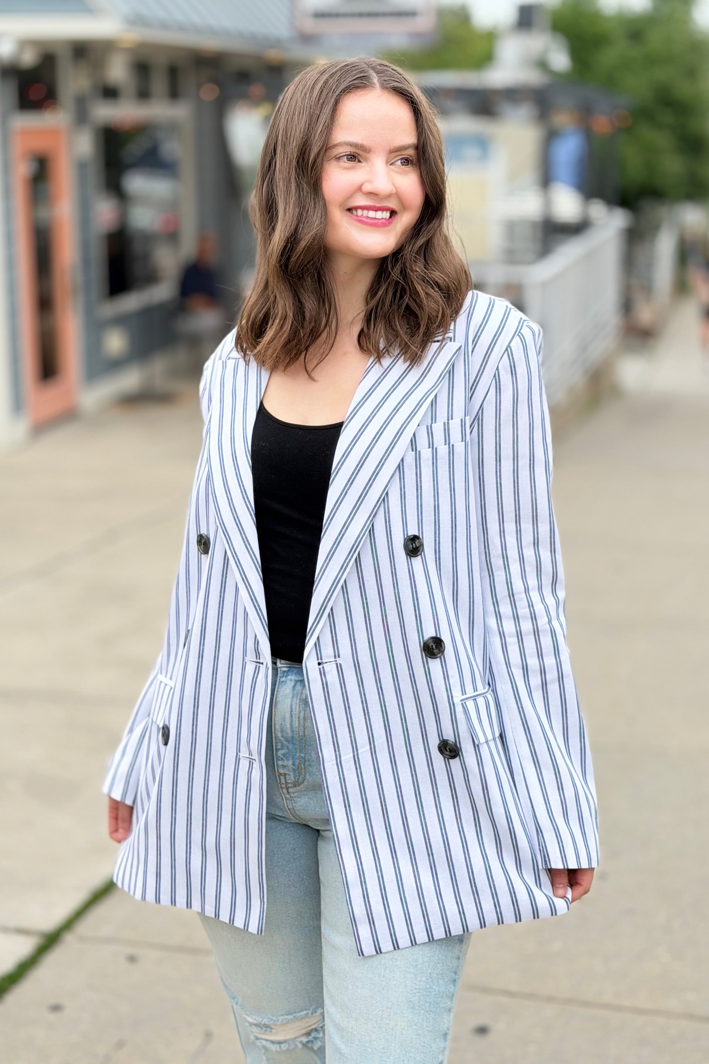 Arlah Striped Oversized Blazer