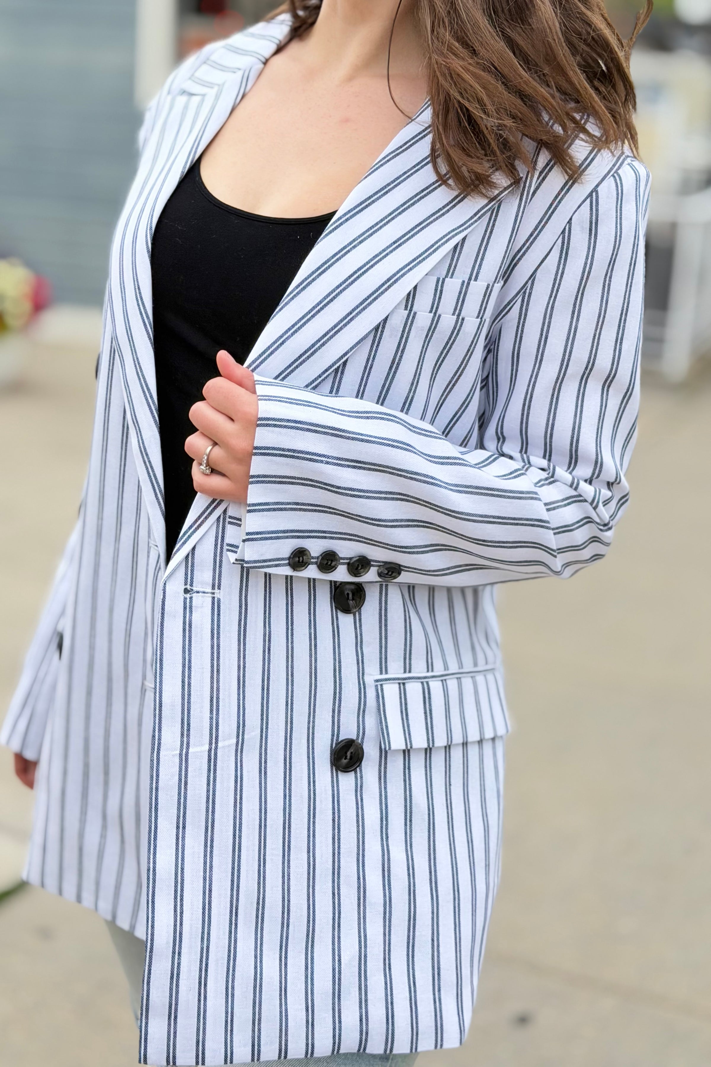 Arlah Striped Oversized Blazer