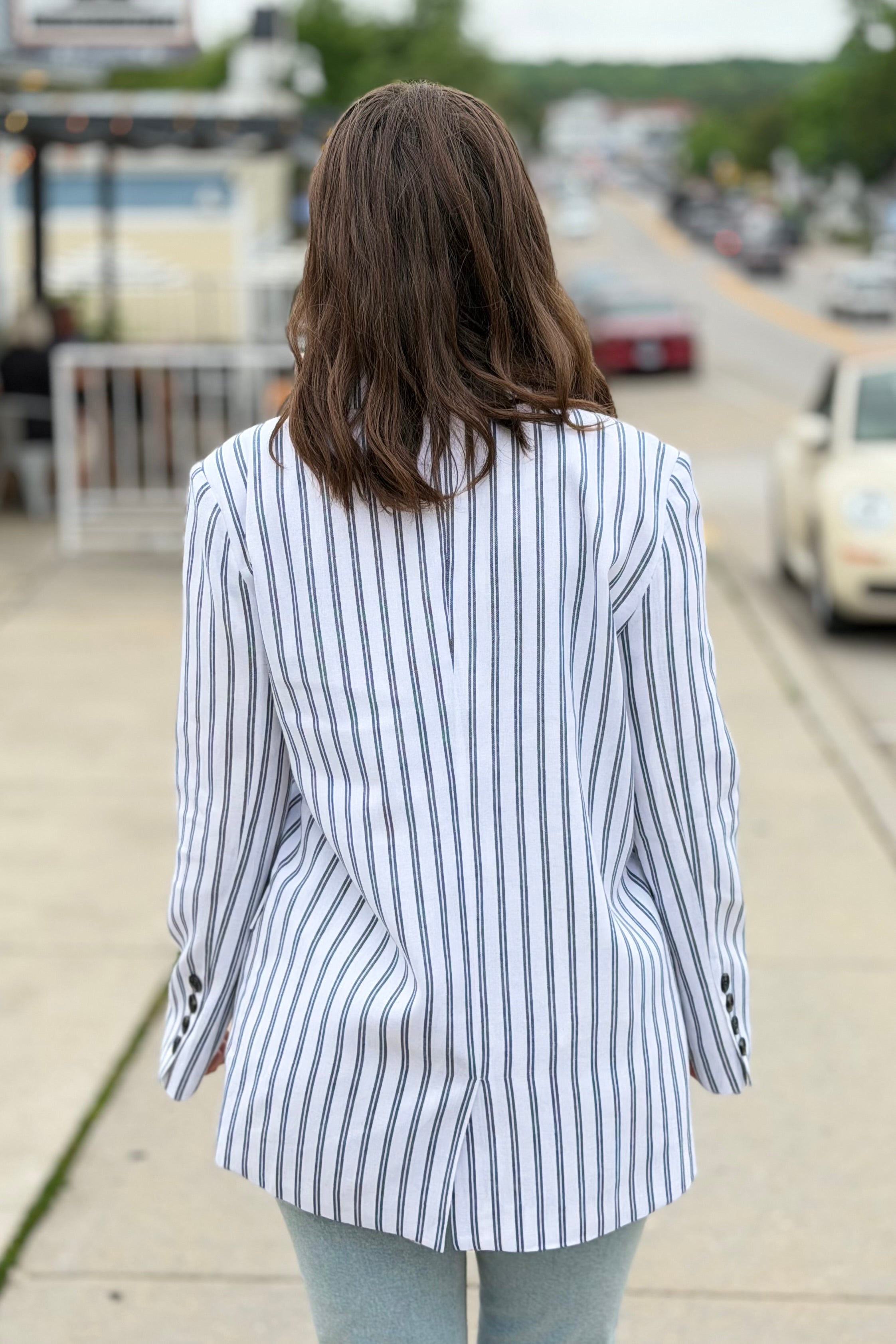 Arlah Striped Oversized Blazer