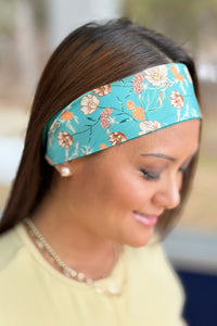 Twilly Scarf Bowknot - Green Floral