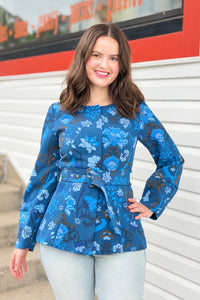 Palmate Floral Lutie Peplum Jacket