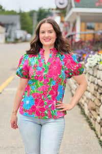 Josy Puff Sleeve Top Mervy Floral