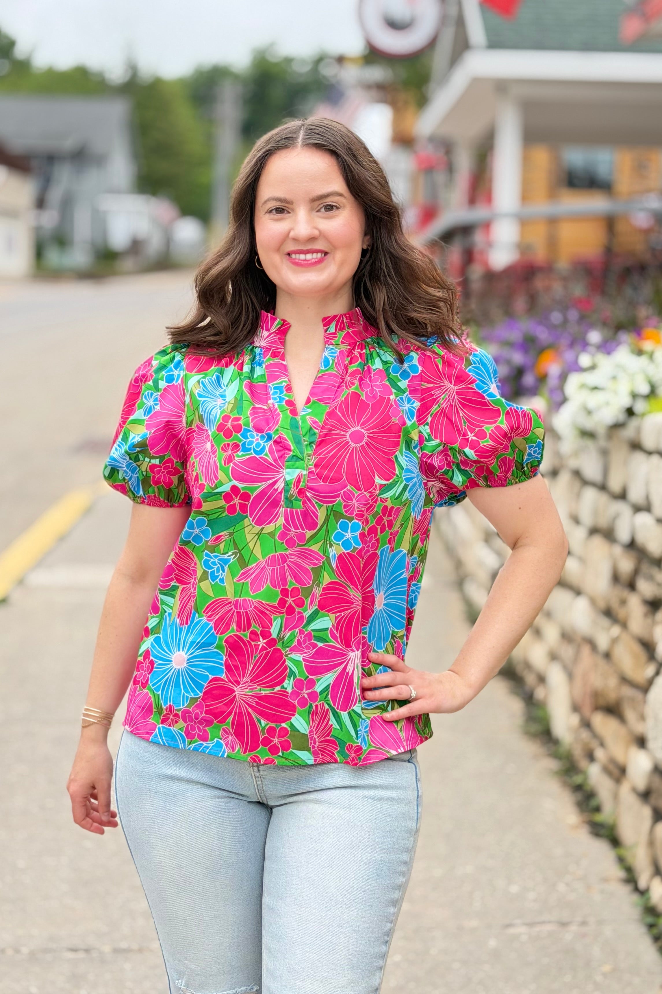Josy Puff Sleeve Top Mervy Floral