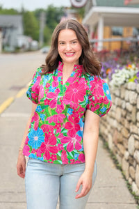 Josy Puff Sleeve Top Mervy Floral