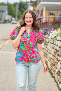 Josy Puff Sleeve Top Mervy Floral