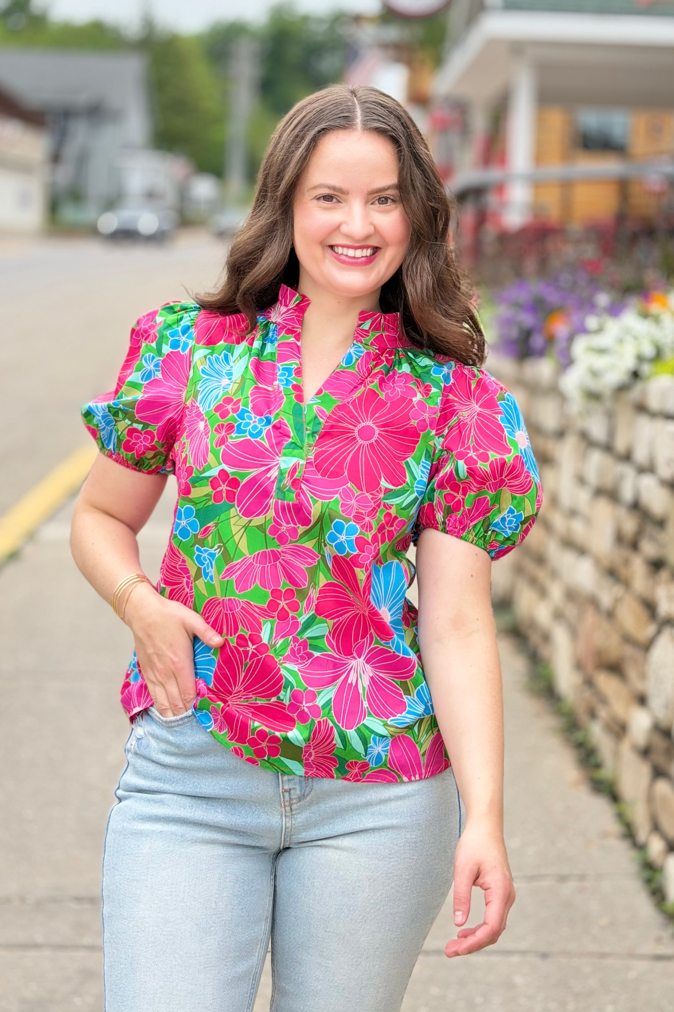 Josy Puff Sleeve Top Mervy Floral