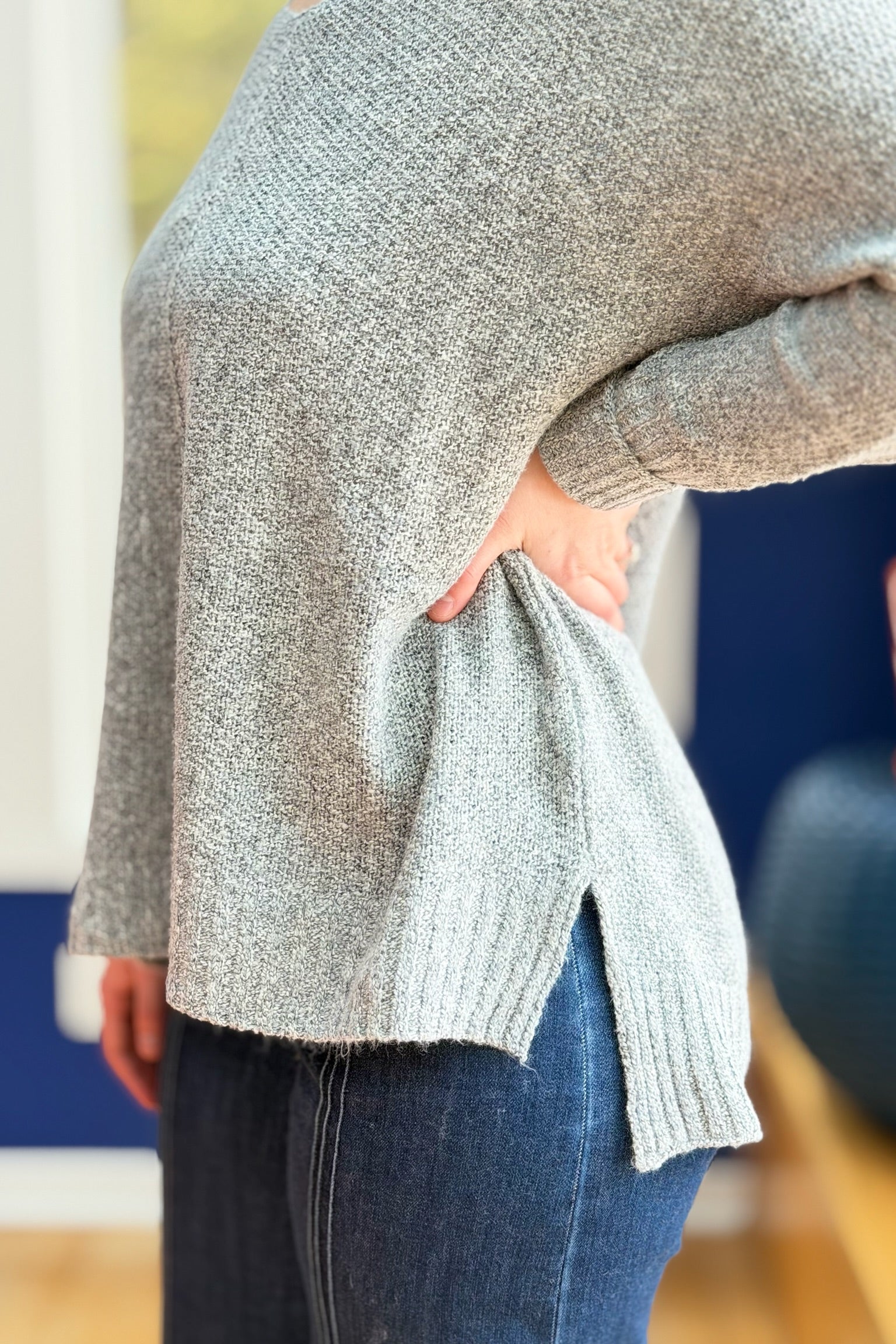 Lightweight Loose Fit Sweater - Grey