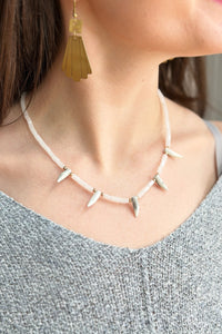 Aurora Tip Beaded Necklace - White