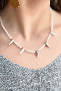 Aurora Tip Beaded Necklace - White