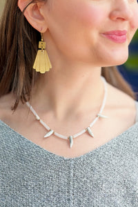 Aurora Tip Beaded Necklace - White
