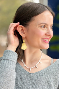 Empire Fan Brass Earrings