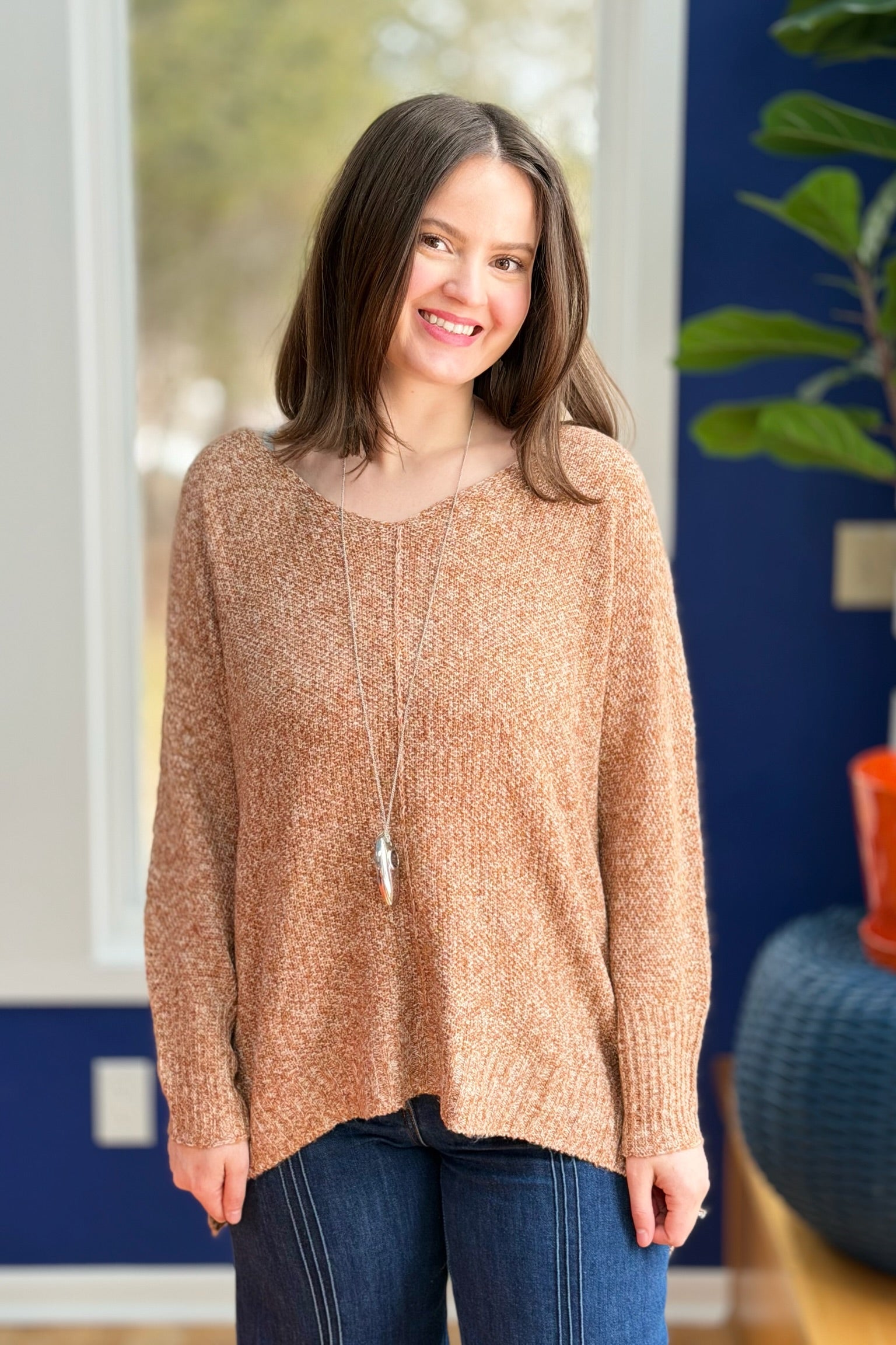 Lightweight Loose Fit Sweater - Toffee