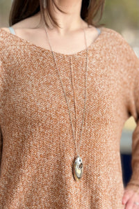 Long Submarine Pendant Necklace Silver