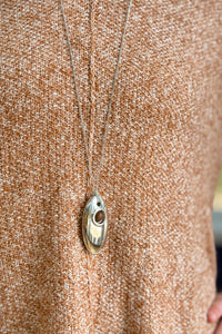 Long Submarine Pendant Necklace Silver