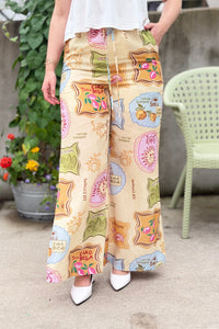 Printed Wide Leg Pants