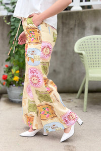 Printed Wide Leg Pants