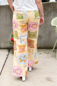 Printed Wide Leg Pants