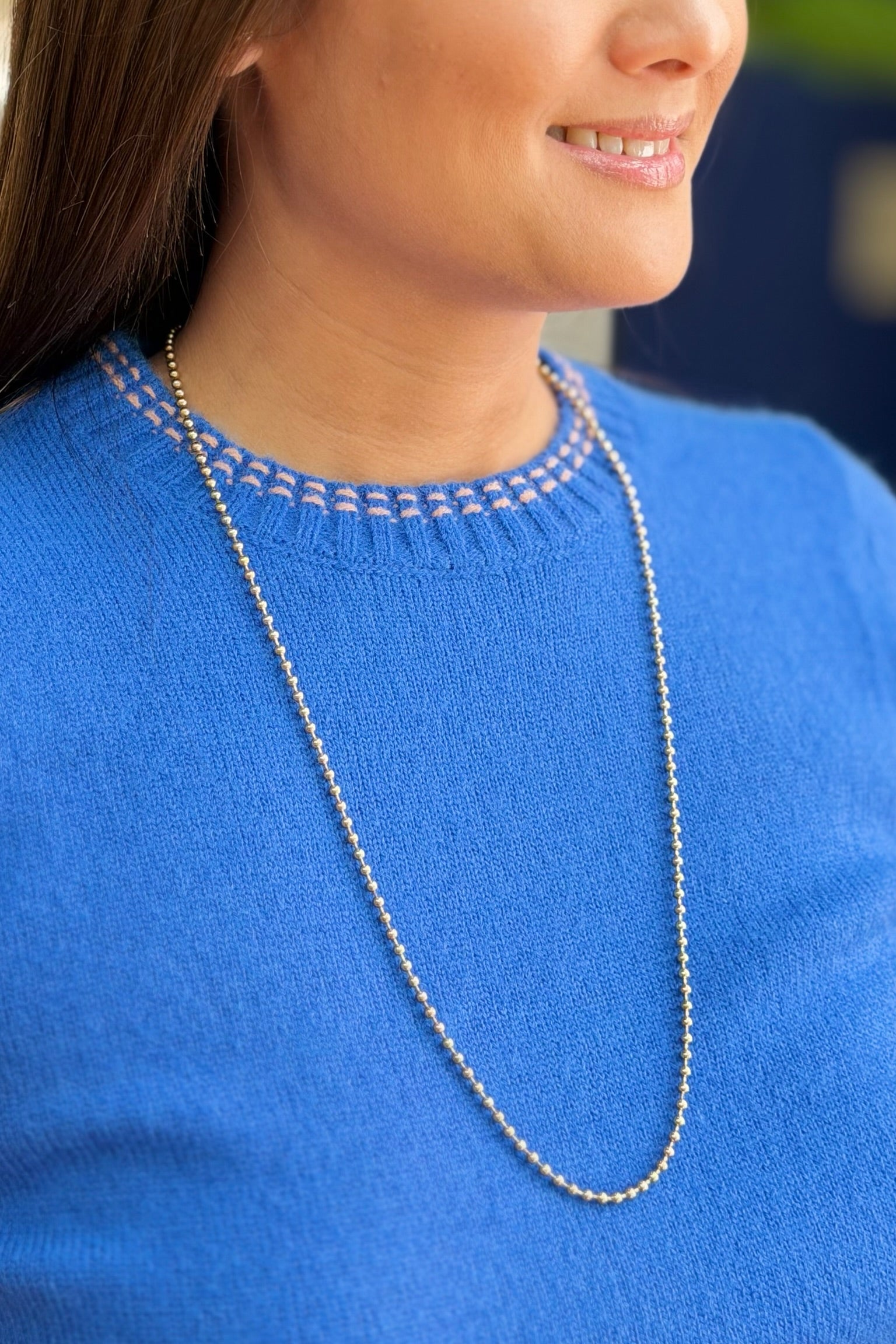 Ball Chain Toggle Necklace Gold