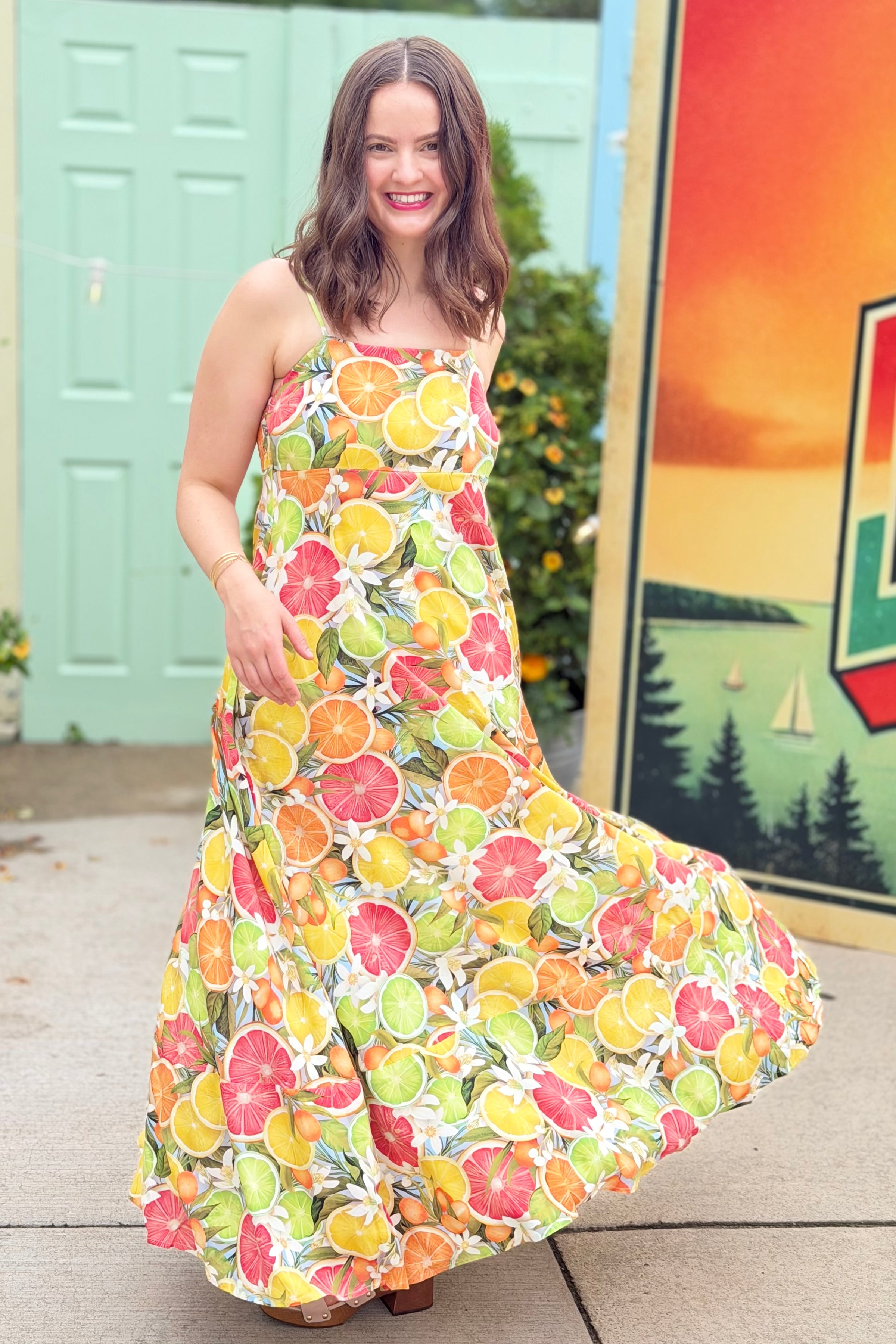Citrus Strap Maxi Dress