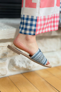 Twinky Crystal Embellished Slides - Blue