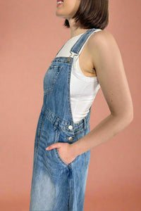 Overall Midi Dress - Washed Denim