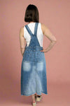 Overall Midi Dress - Washed Denim