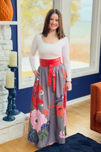 High Waist Flared Pocket Skirt