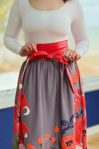 High Waist Flared Pocket Skirt