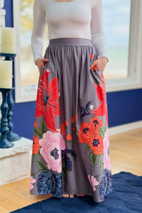 High Waist Flared Pocket Skirt