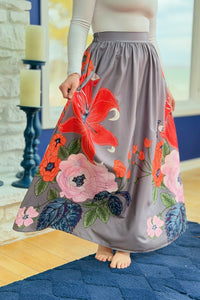 High Waist Flared Pocket Skirt