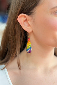 Teardrop Rainbow Collage Earrings