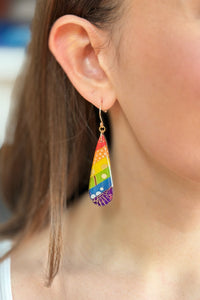 Teardrop Rainbow Collage Earrings