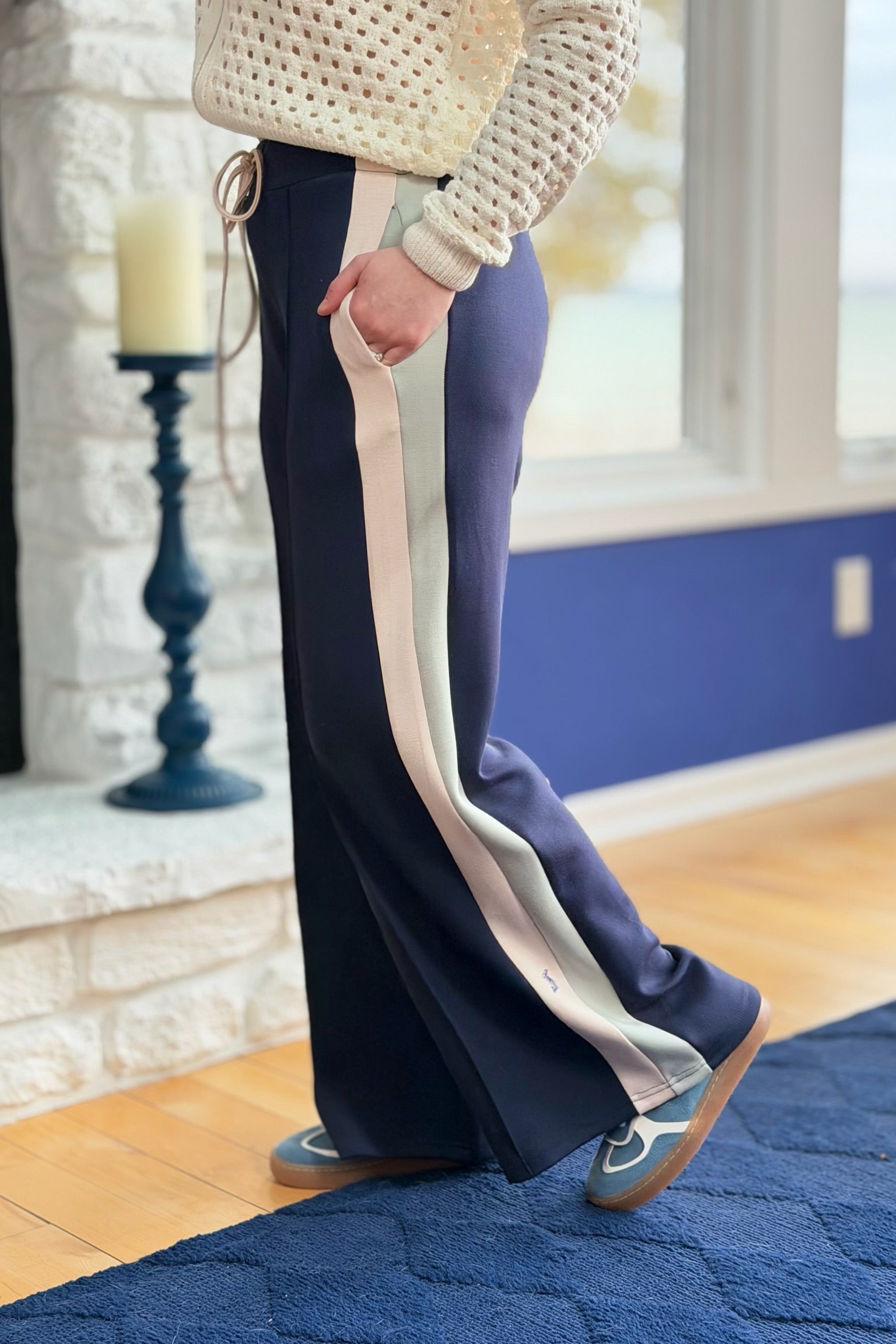Track Pant Side Stripes - Navy