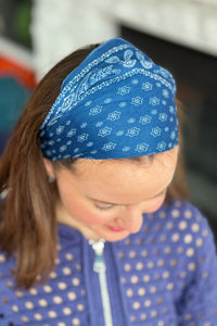 Paisley Scarf Bandana - Blue