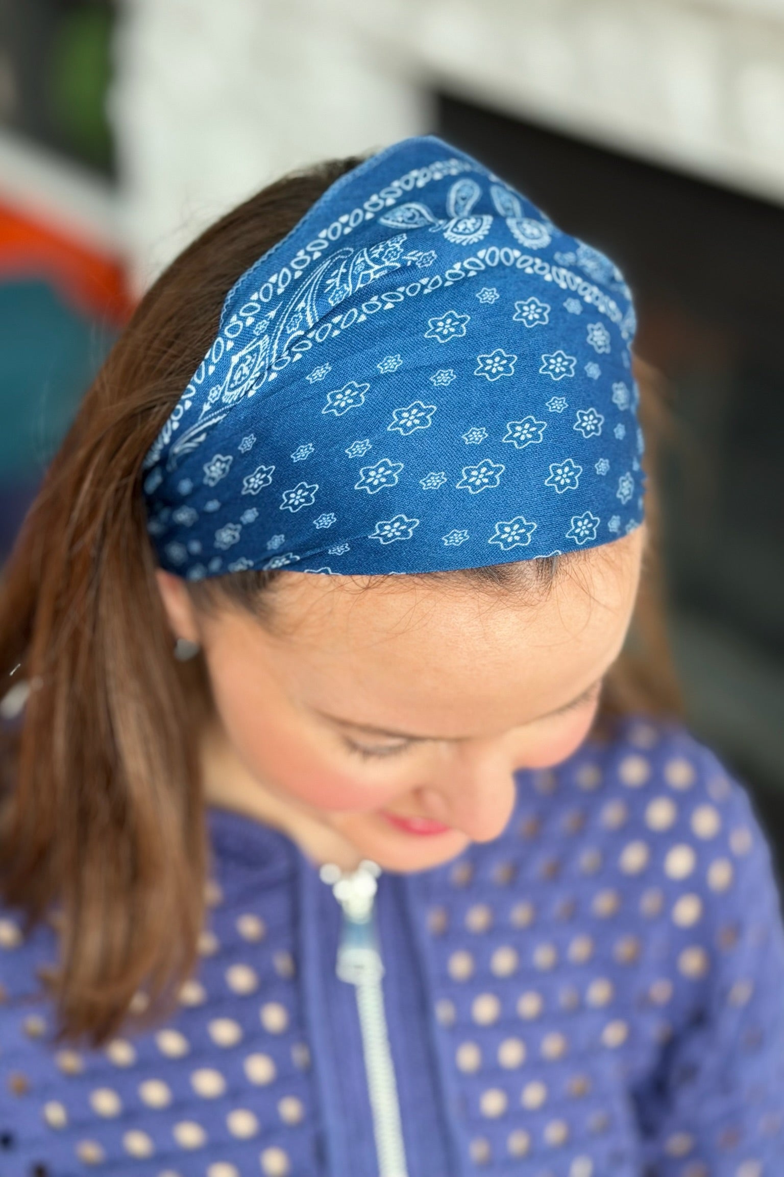 Paisley Scarf Bandana - Blue