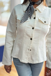 Garment Washed Denim Jacket - White