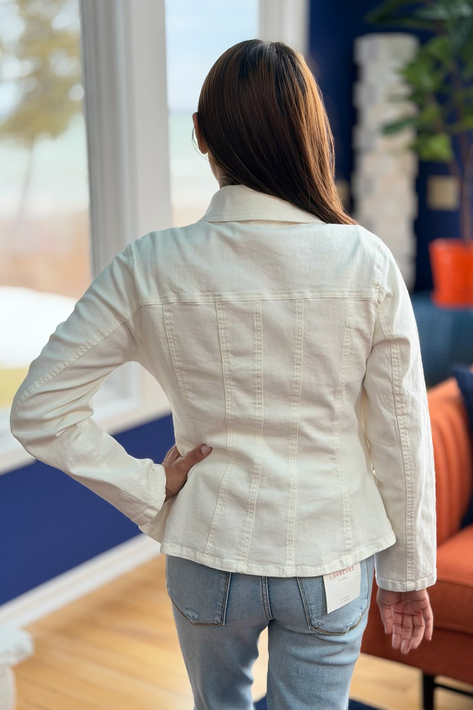 Garment Washed Denim Jacket - White