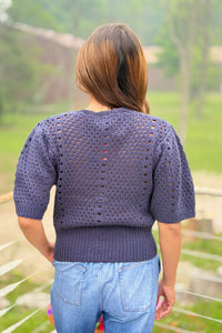 Scallop Sweater Cardigan - Navy
