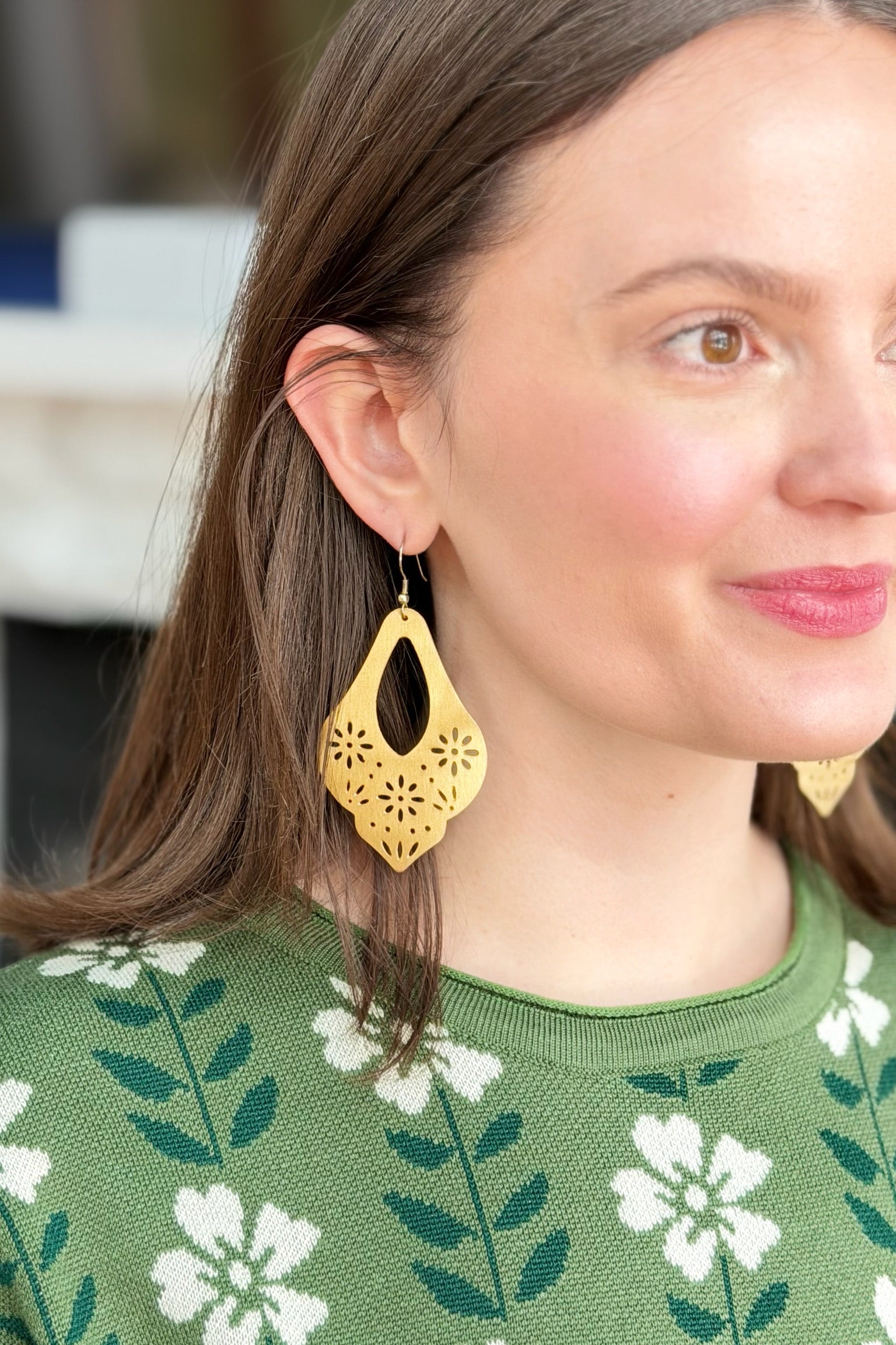 Marguerite Brass Earrings