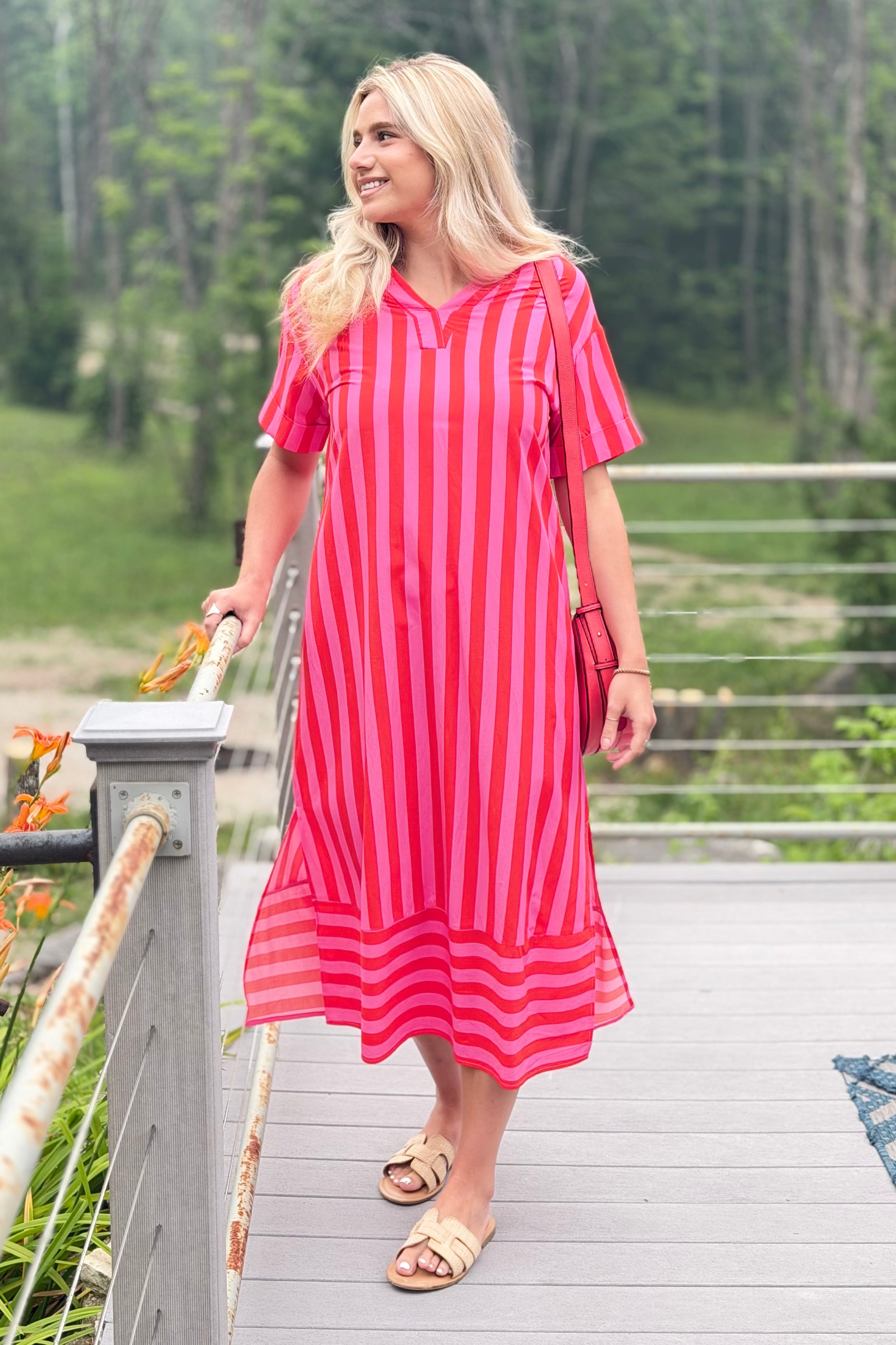 Striped Vacation Midi Dress