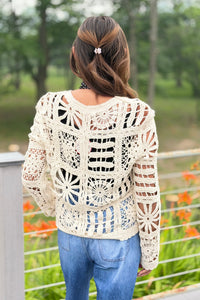 Crochet Open Cardigan - Natural