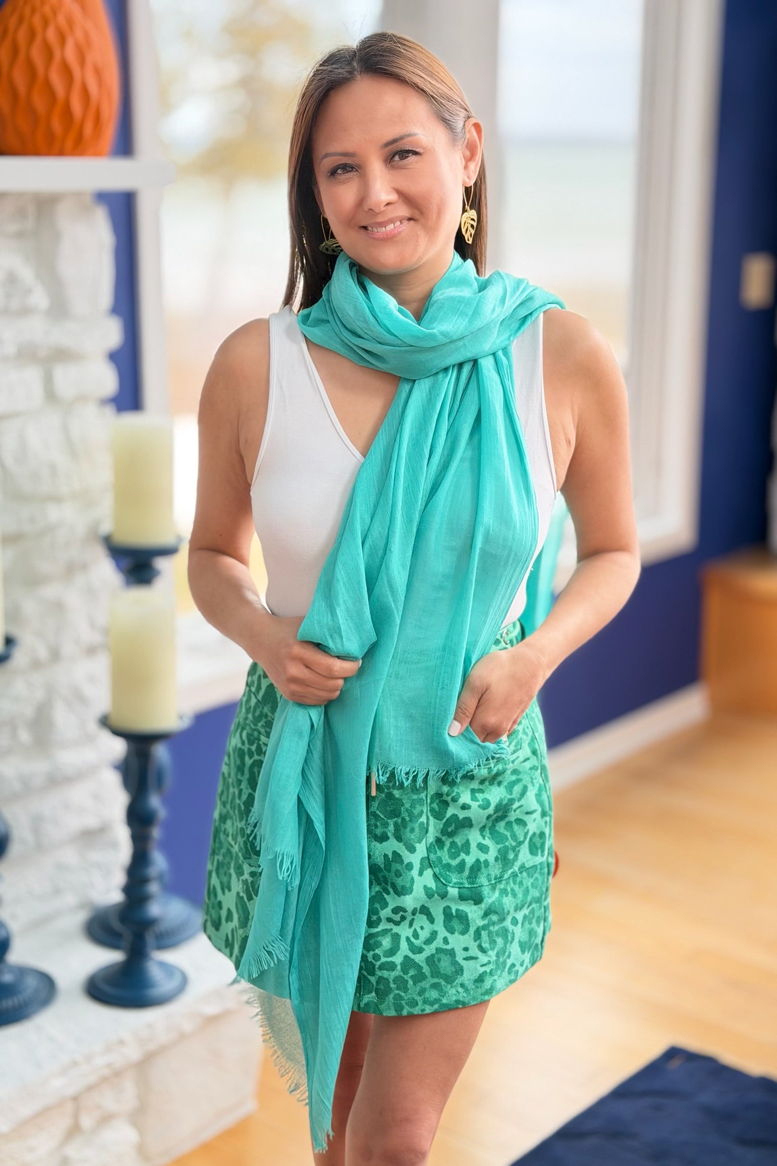 Solid Light Summer Scarf - Mint