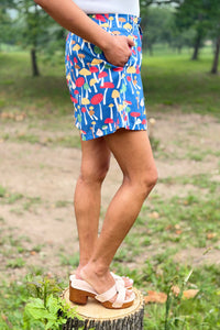 Mushroom Print High Rise Shorts
