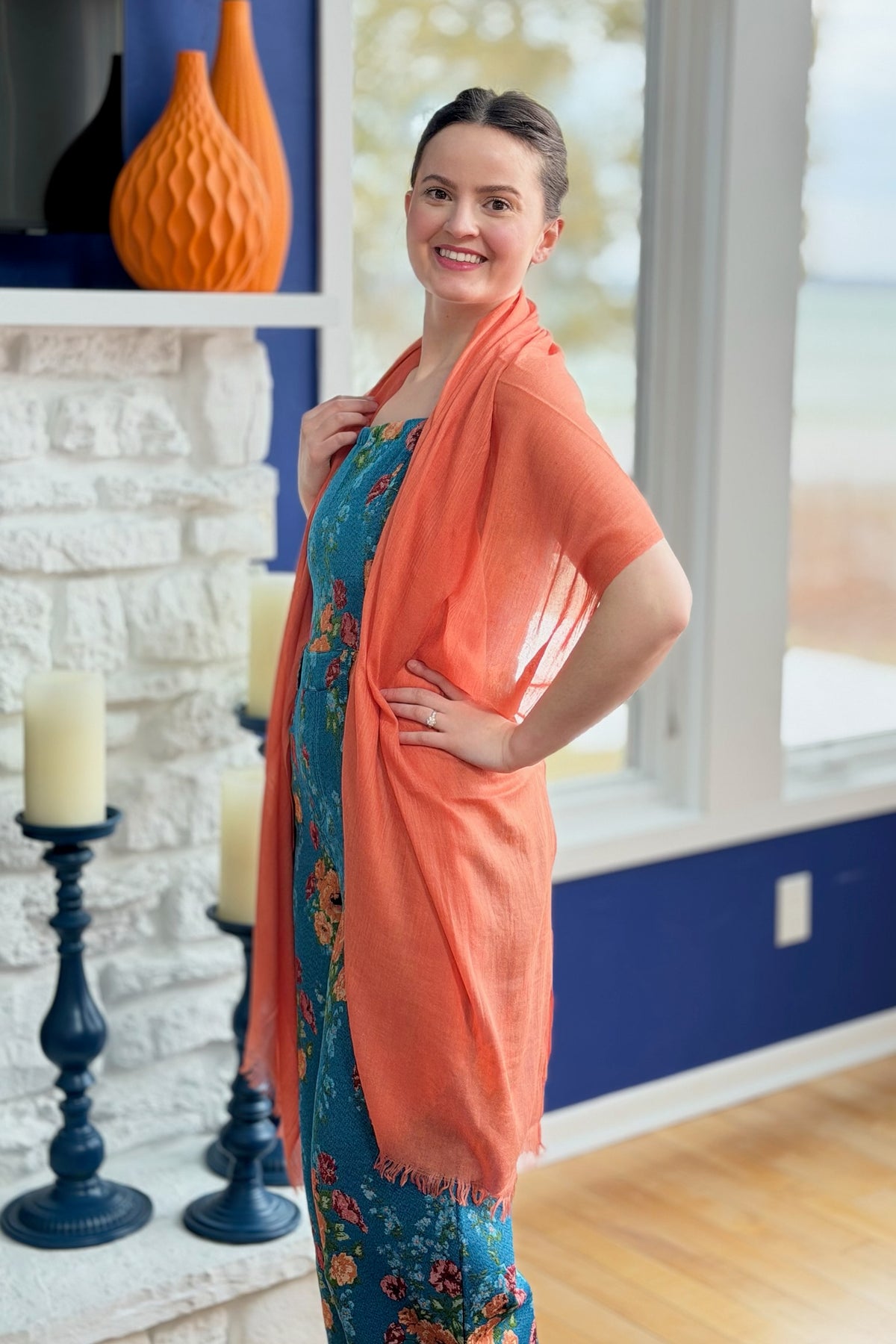 Solid Lightweight Scarf - Orange